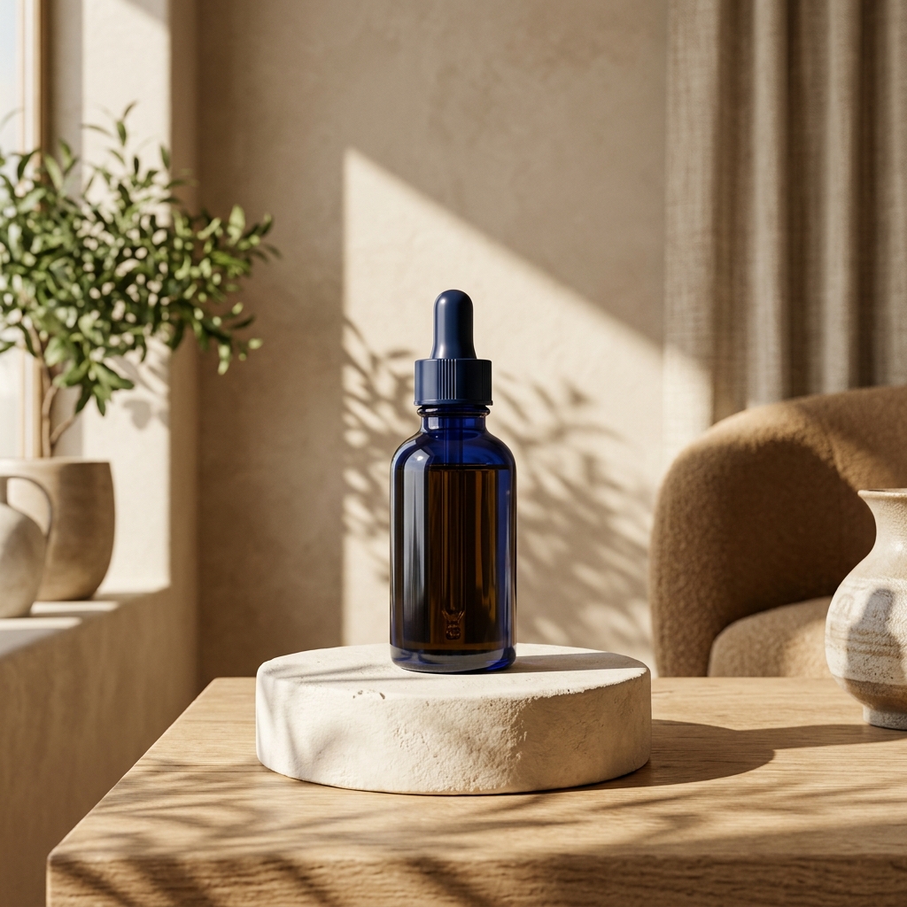 Serum bottle minimal background